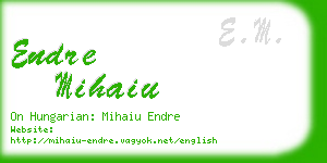 endre mihaiu business card